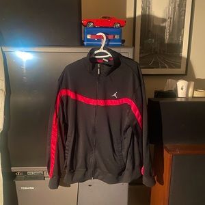 Nike Air Jordan Track Jacket Zip-Up Jumpman Black Red Men's Size XL